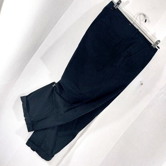 OLD NAVY! BLACK COTTON W/STRETCH CROPPED LENGTH, CUFFED PANTS, SLACKS! SZ 12 - Picture 11 of 11